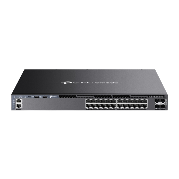 Omada SG6428XHP 24-Port Gigabit Stackable L3 Managed PoE+ Switch with 4 10G Slots 