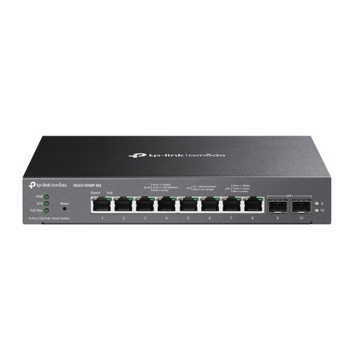 [SG2210XMP-M2] Omada SG2210XMP-M2 8-Port 2.5GBASE-T and 2-Port 10GE SFP+ Smart Switch with 8-Port PoE+ 